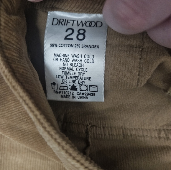 Driftwood High Rise Tan Corduroy Pants! - Picture 5 of 8
